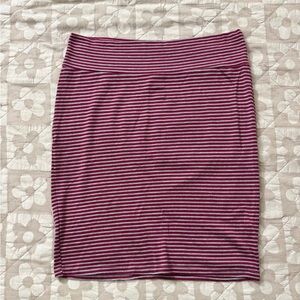 XL Purple/Burgundy-ish Striped Pencil Skirt